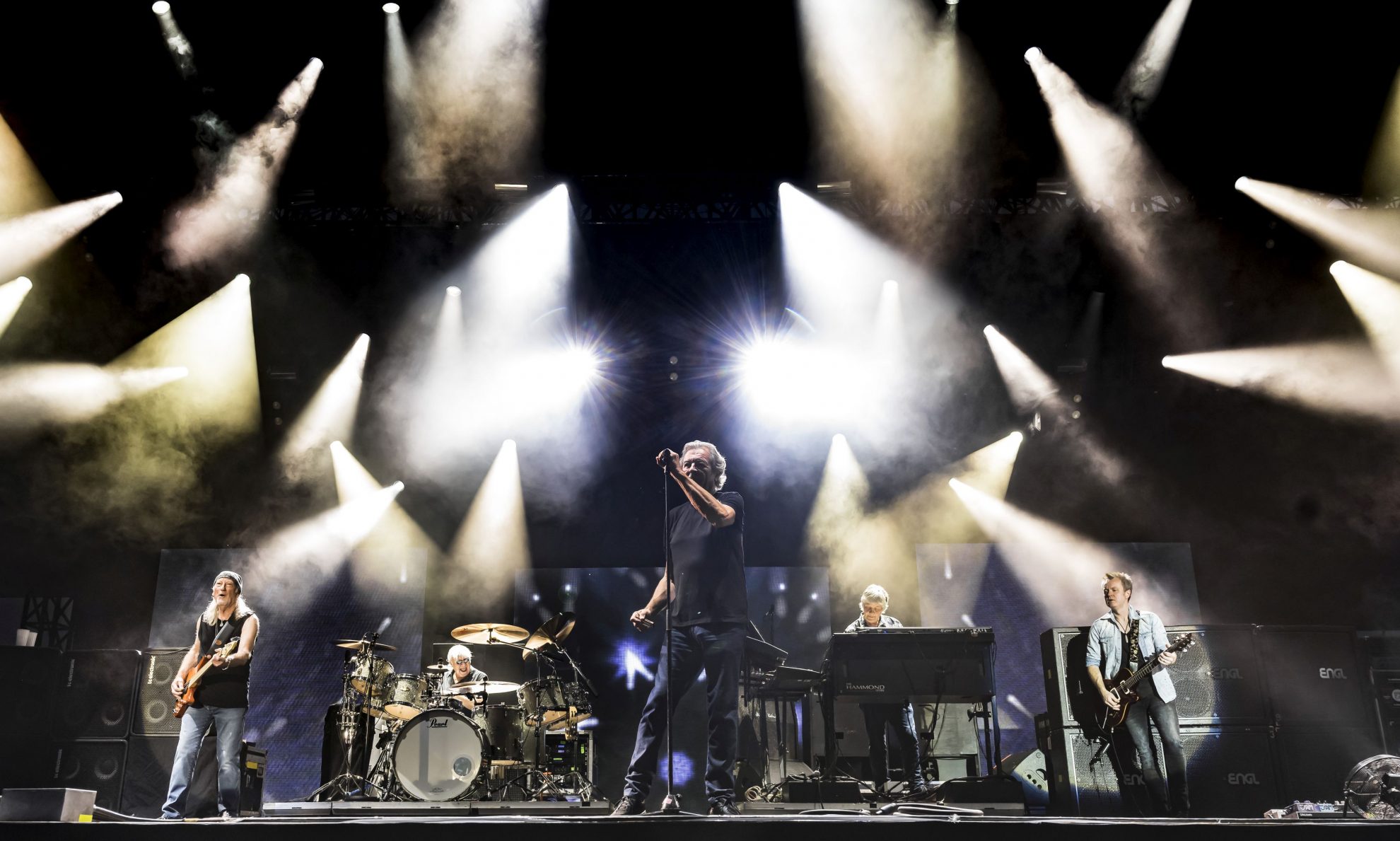 Deep Purple playing live on stage